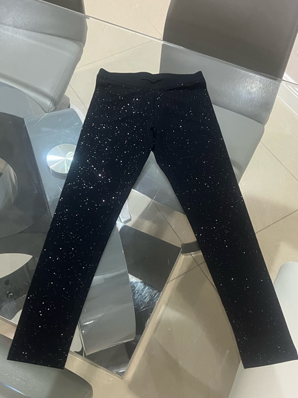 NWOT Cat and Jack black leggings with sparkles size large (10/12)